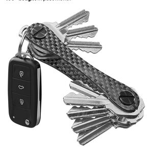 KEYSMART Key Holder for Keychain Holds 14 Keys NEW Carbon Fiber